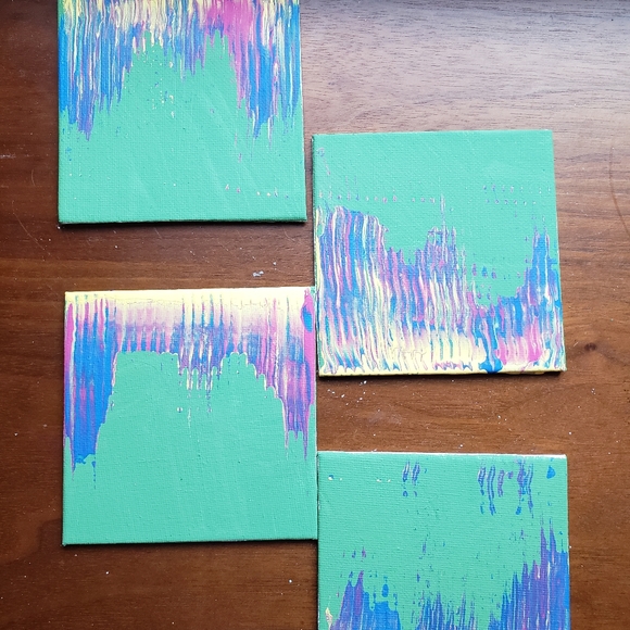 SET OF 4: In Bloom- Acrylic on Canvas Board SPRING COLORS - Picture 4 of 5